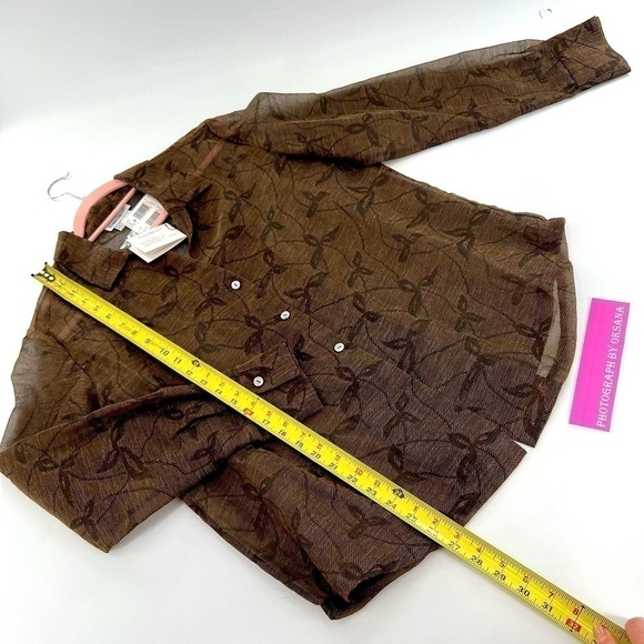 Barry Long Sleeve Button Down Blouse Size L Vintage NWT - Picture 6 of 11